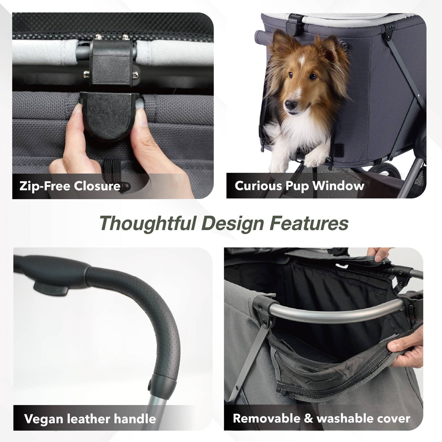Ibiyaya Maxi Deep Pet Stroller: Twin Gray