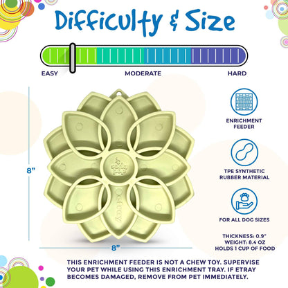 Mandala "Softie" eTray Enrichment Tray for Dogs: Light Green