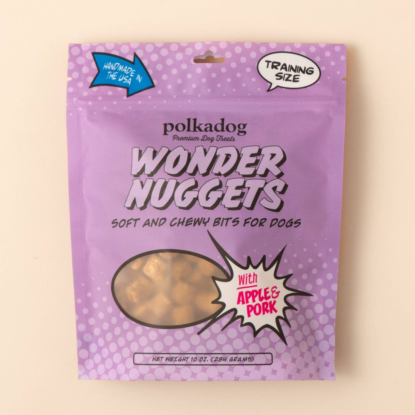 Polkadog Wonder Nuggets, Pork & Apple - 10oz - Dog Treats