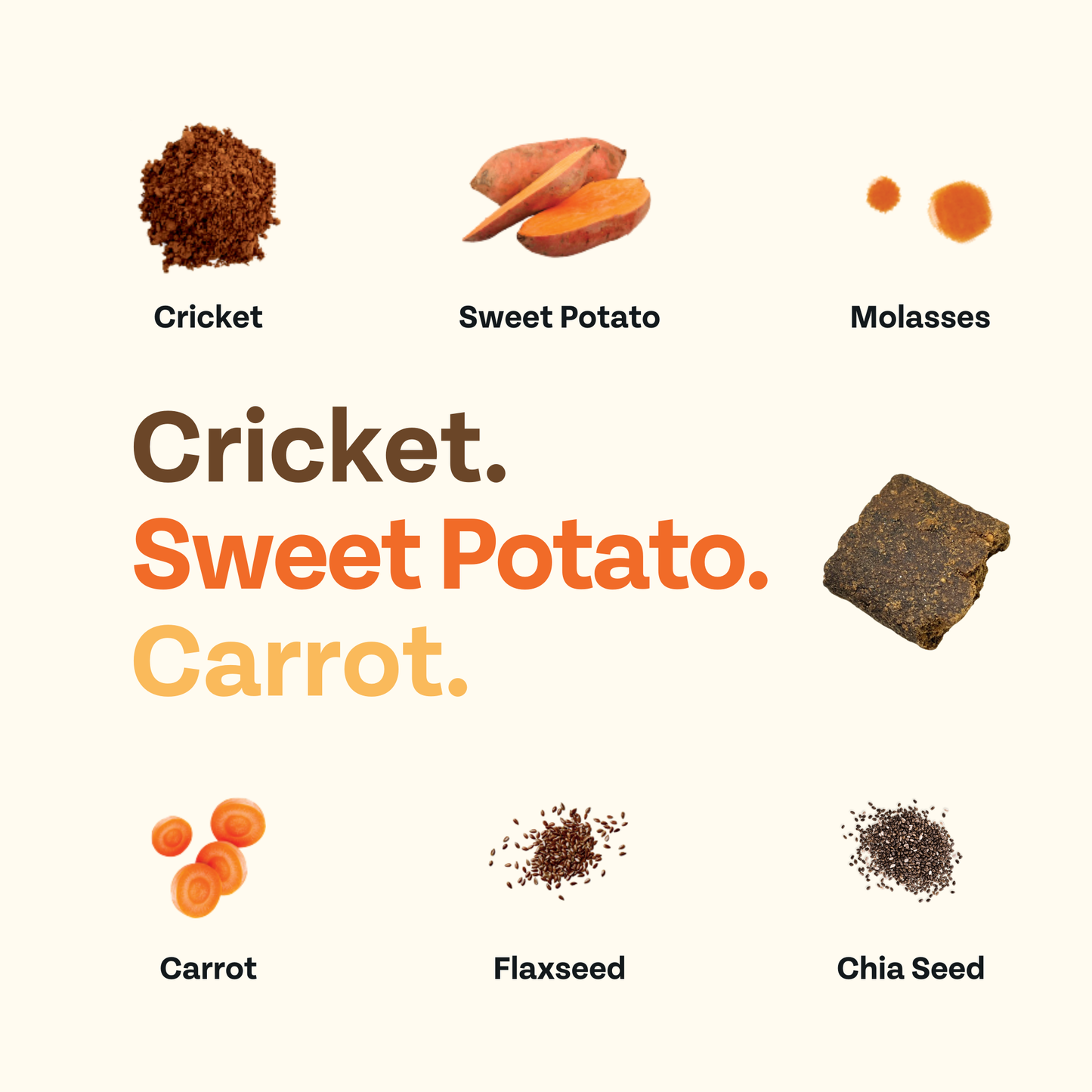 Chippin Sweet Potato Cricket Carrot Soft Dog Treat
