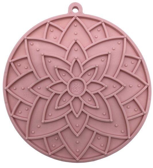 Lotus eMat Enrichment Lick Mat With Suction Cups: Light Pink