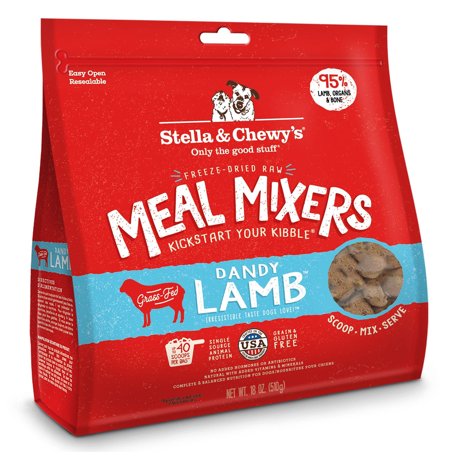 Stella & Chewy Meal Mixers Lamb FD Dog Food 18 oz