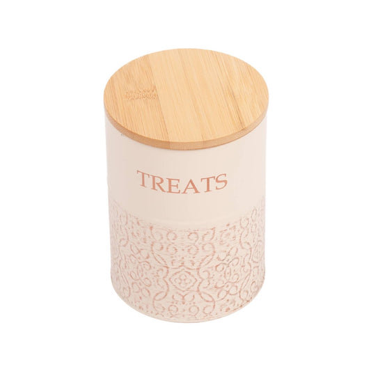 Pet Treat Storage Canister - White Swan & Gold: Medium