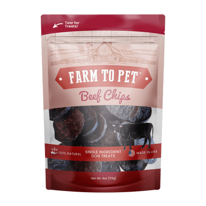 Beef Chips Dog Treats: Standard 4oz