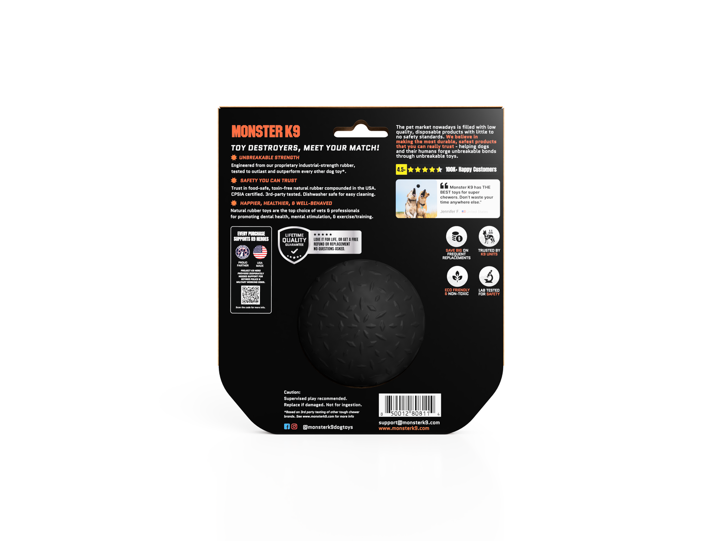 Black Dog Ball for Aggressive Chewers