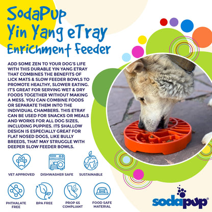 Yin Yang Design Shallow Slow Feeder Tray for Dogs