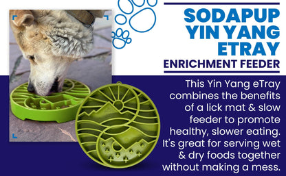Yin Yang Design Shallow Slow Feeder Tray for Dogs