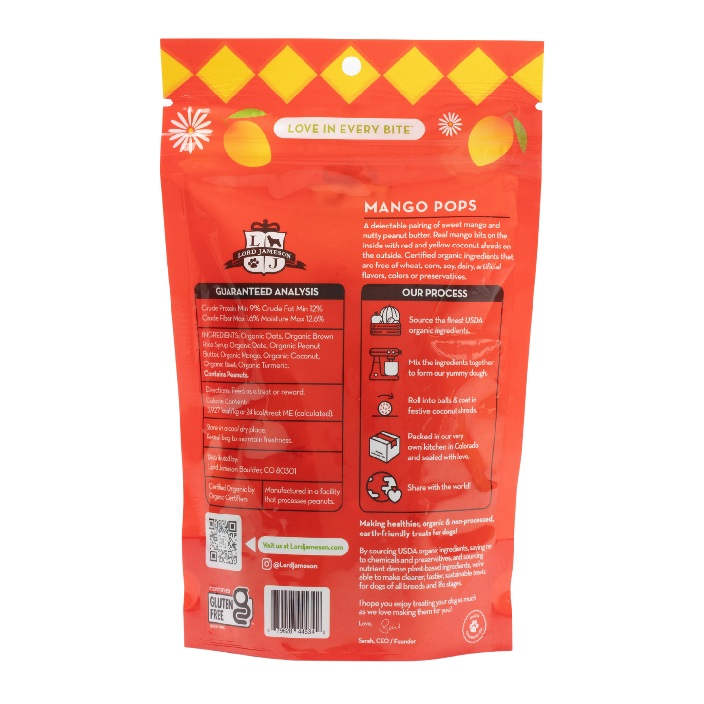 Mango Pops Organic Dog Treats | Mango & PB