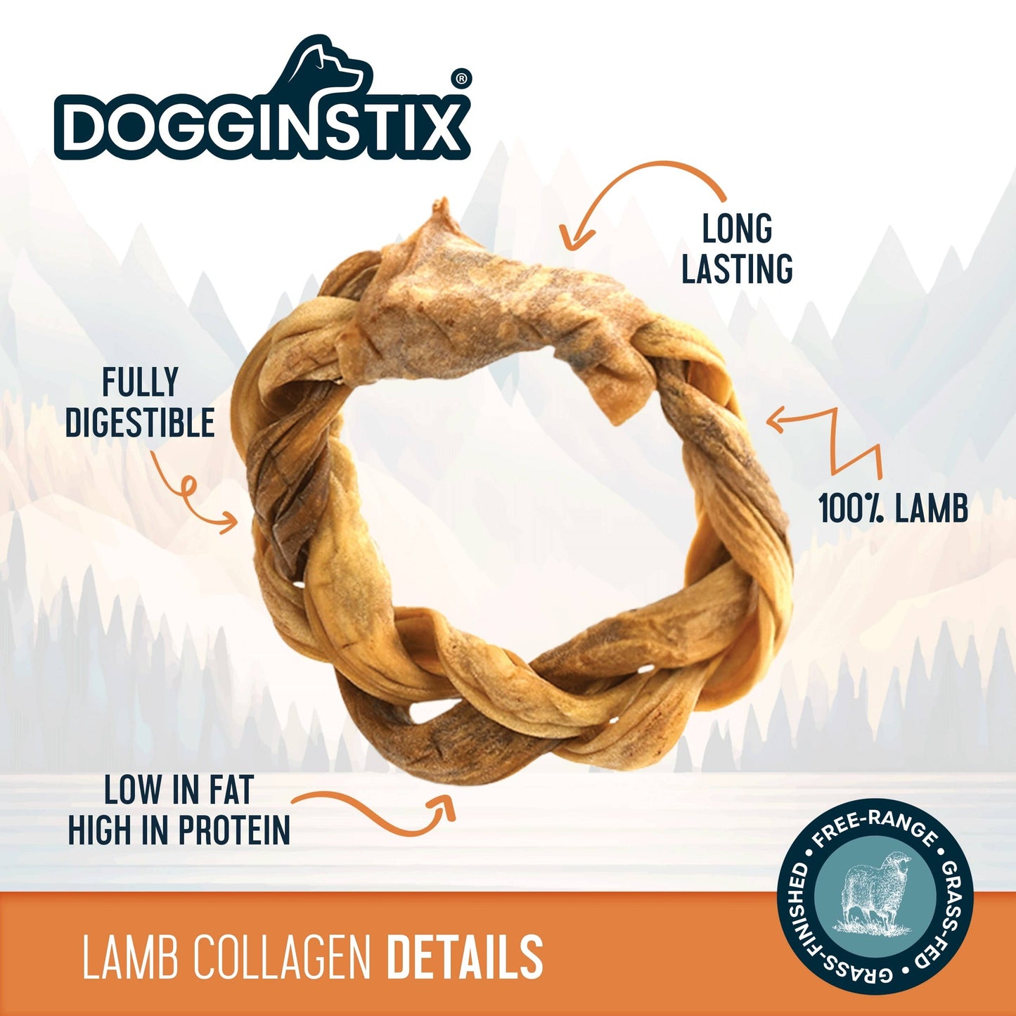 Braided Sticks Lamb Collagen Ring