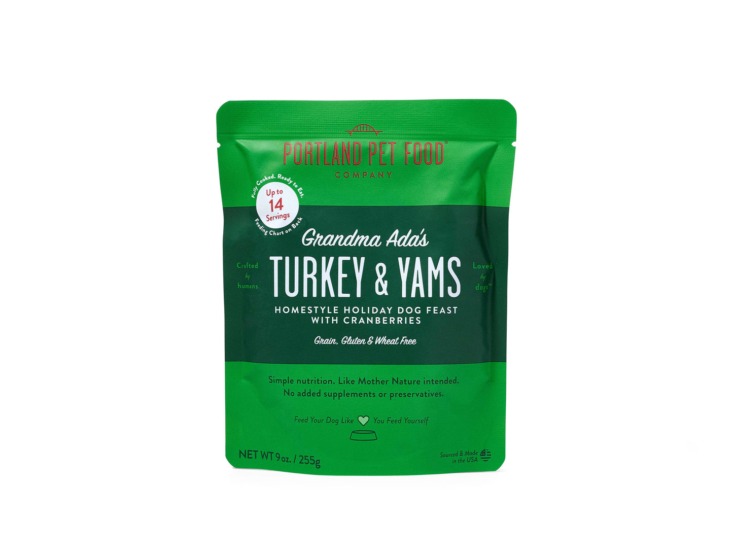 Grandma Ada's Turkey & Yams Human Grade Fresh Pouch: 9 Oz
