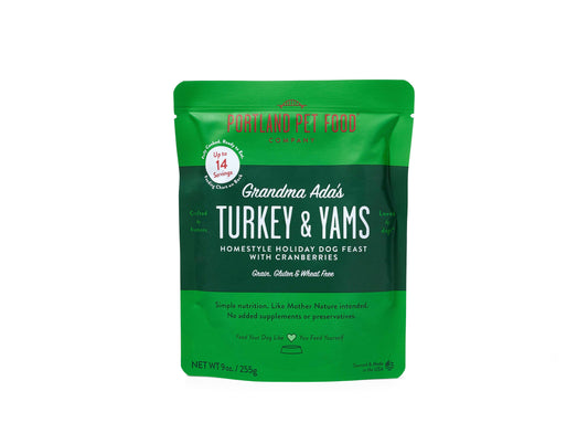 Grandma Ada's Turkey & Yams Human Grade Fresh Pouch: 9 Oz