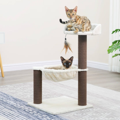 Cat Tree 3-Level Kitten Tree with Plush Perch