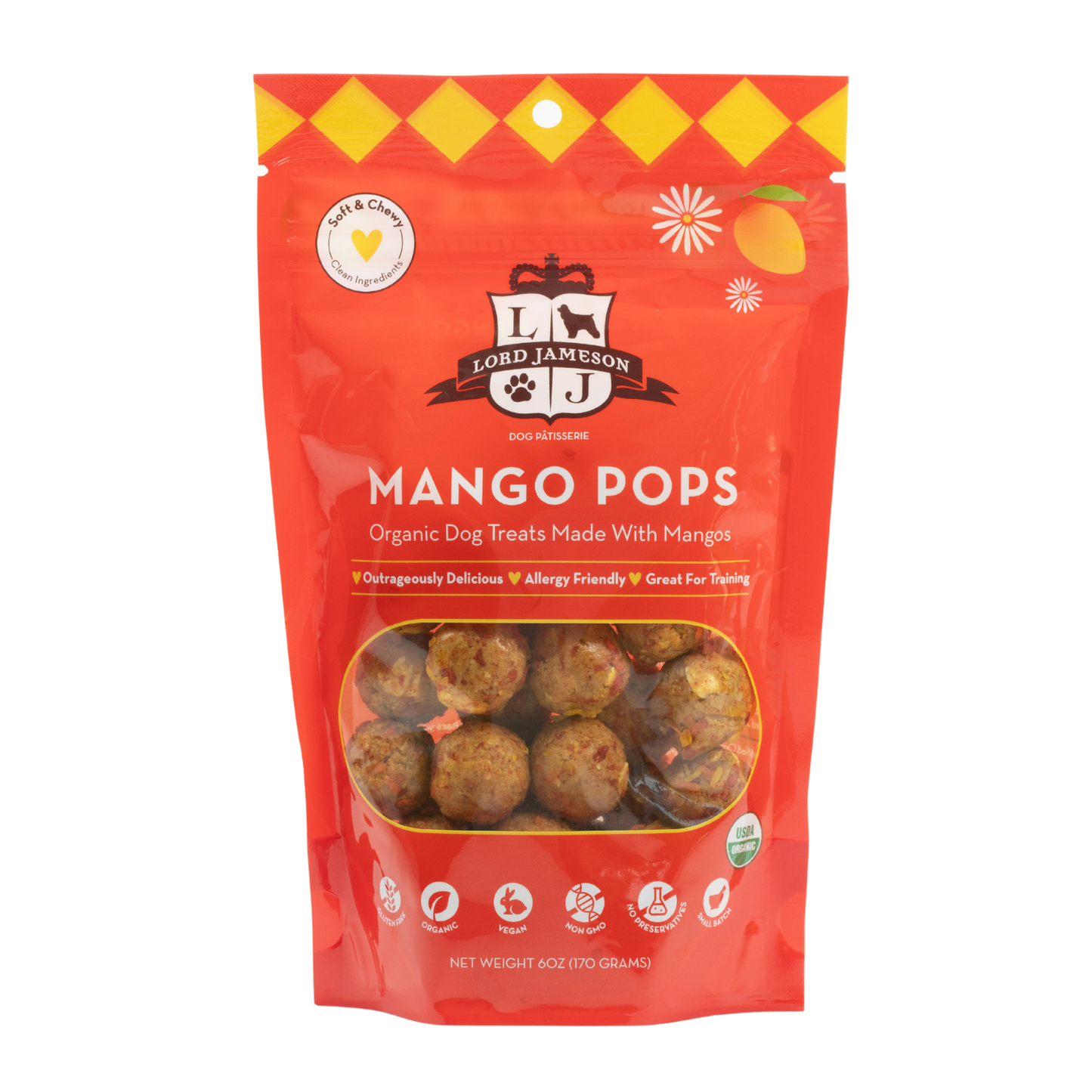 Mango Pops Organic Dog Treats | Mango & PB