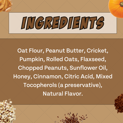 Chippin Superfood Gut-Health Peanut Butter Cricket Pumpkin Treats