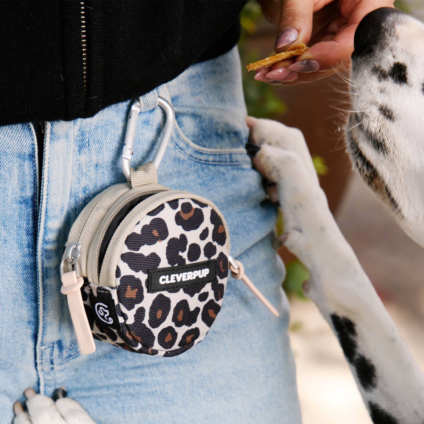 Snackpack Double Insulated Dog Treat Pouch: Leopard