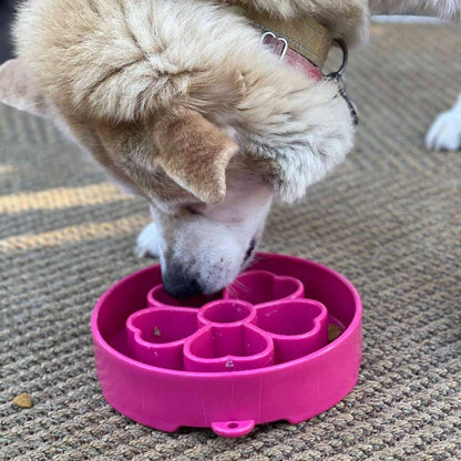 Flower Slow Feeder Bowl for Dogs: Flower Bowl - Pink