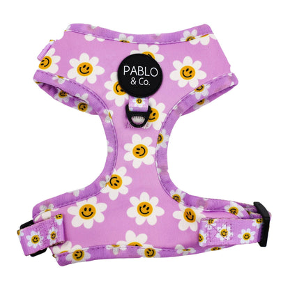 Lilac Smiley Flowers Dog Harness