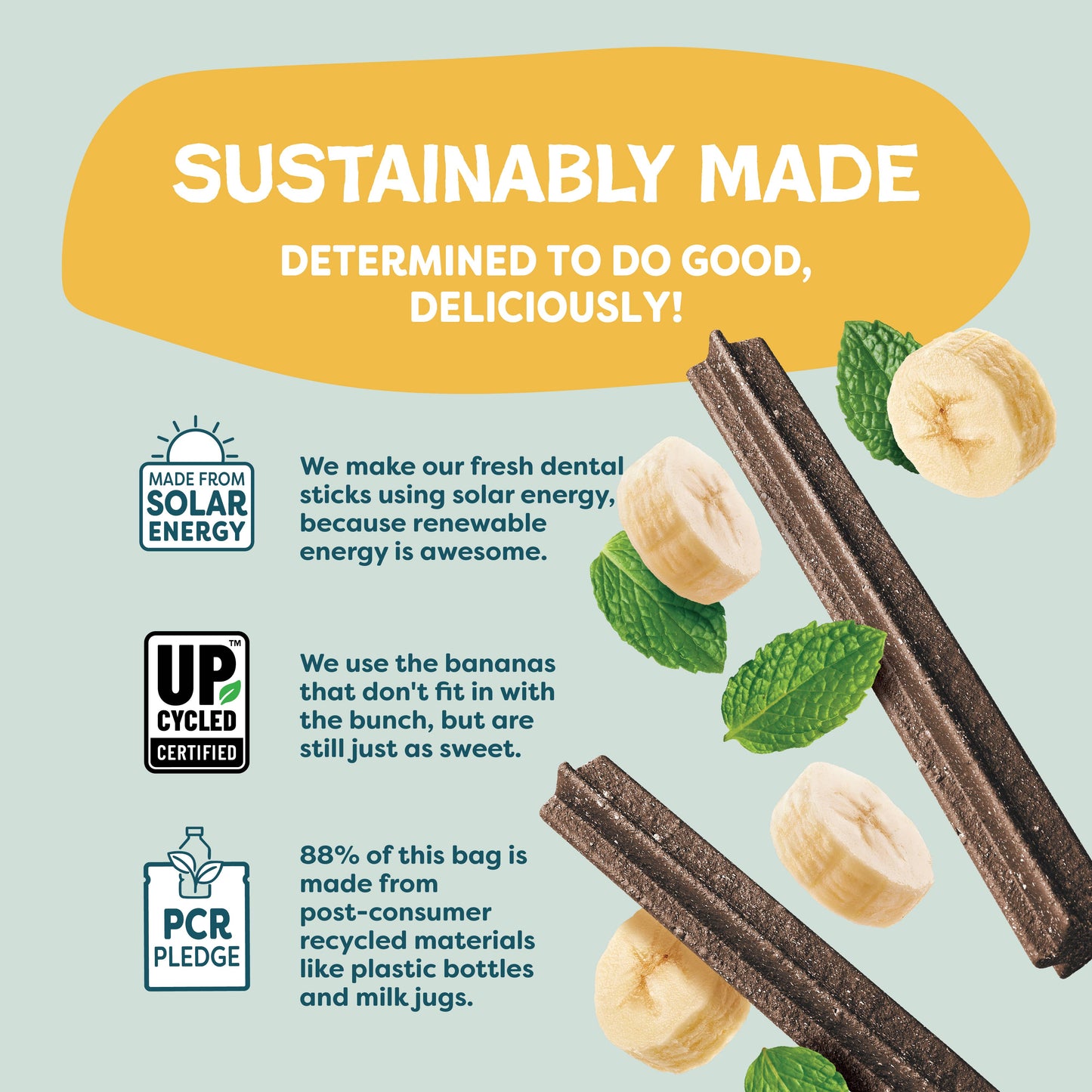 Banana Bone-anza Dental Sticks Dog Treats