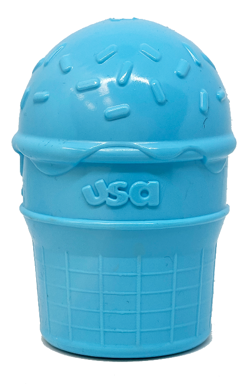 Ice Cream Cone Durable Rubber Chew Toy and Treat Dispenser: Large