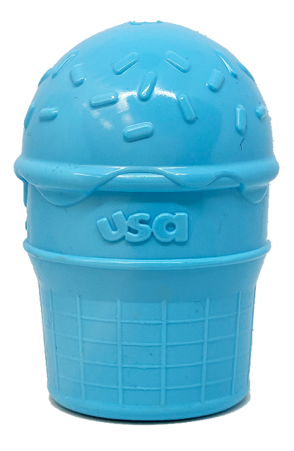 Ice Cream Cone Durable Rubber Chew Toy and Treat Dispenser: Large