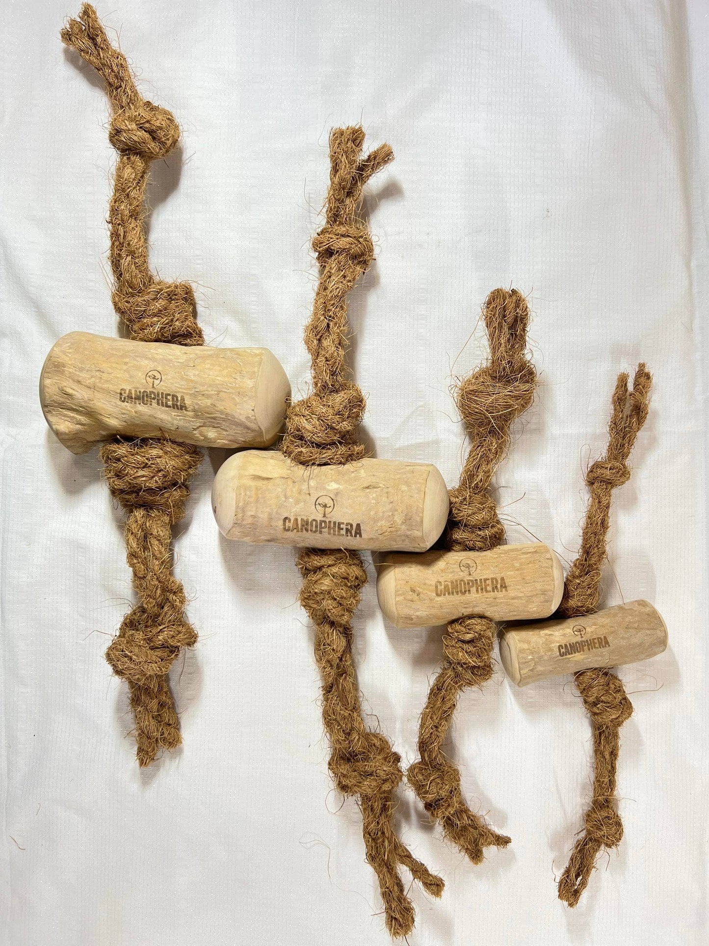 Coffee & Coco Wood Dog Chews with rope