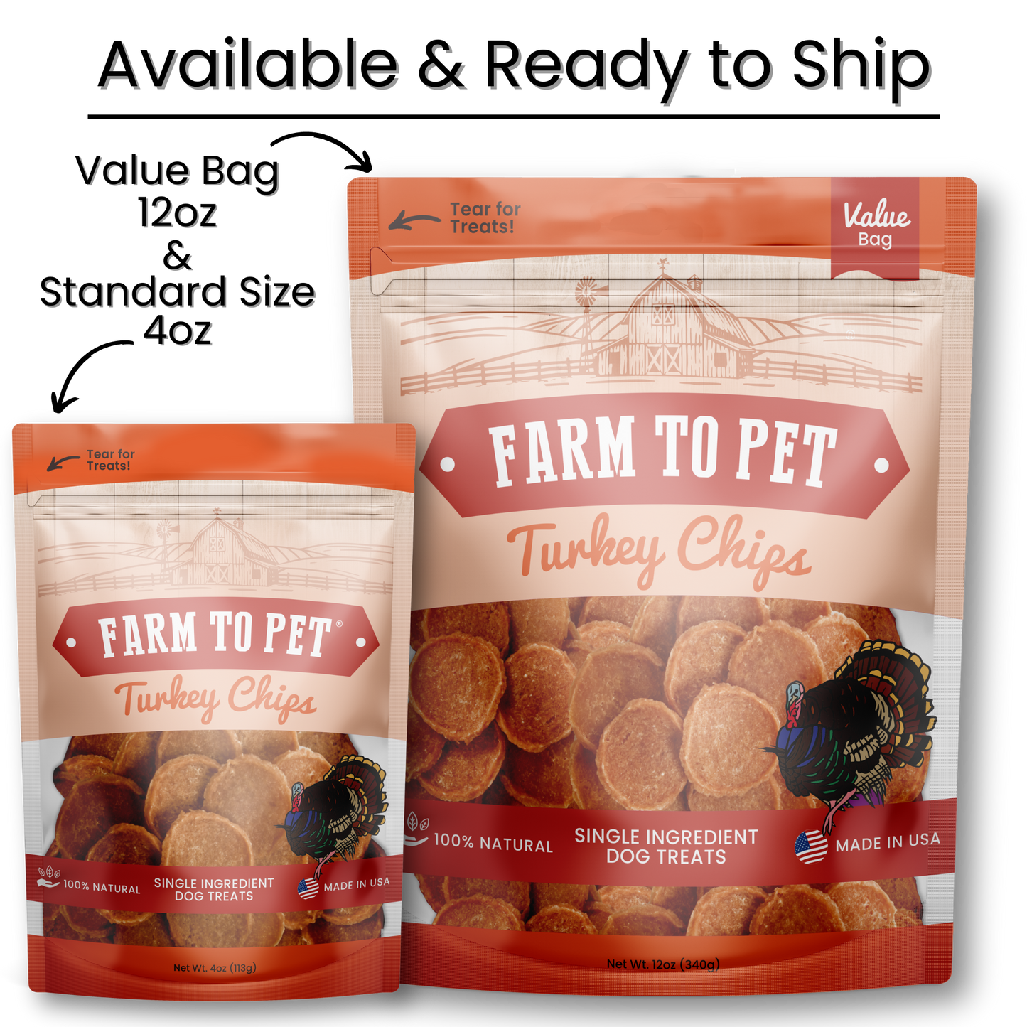 Turkey Chips Dog Treats: 4oz