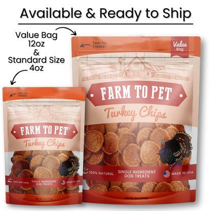 Turkey Chips Dog Treats: 4oz
