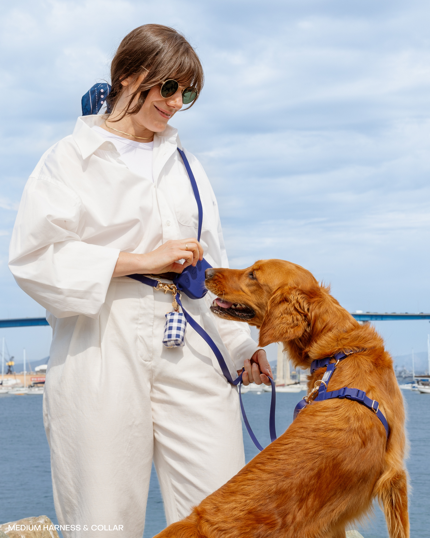 Signature Navy Snap Dog Treat Pouch