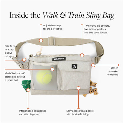 Dog Walk & Train Sling Bag: Sand