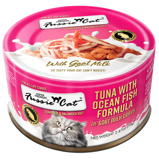 Fussie Cat Tuna with Oceanfish Formula in Goat Milk Gravy