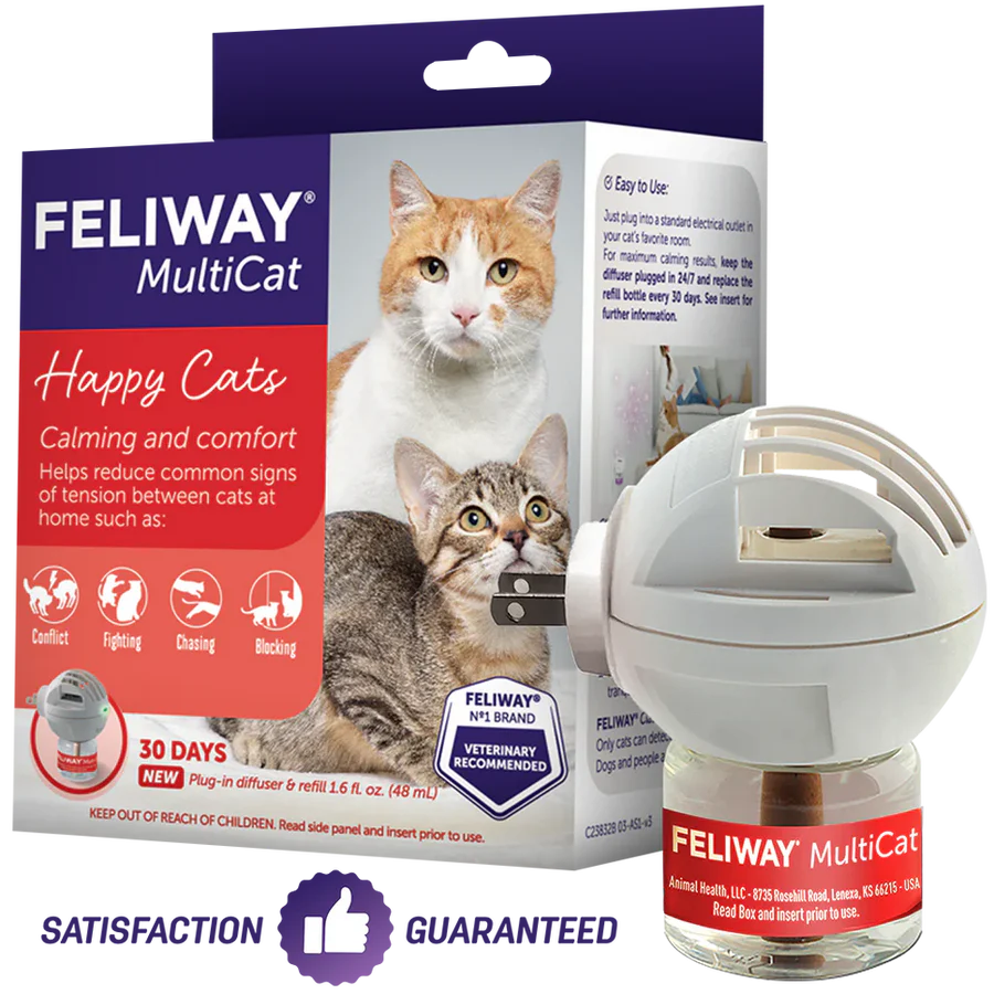 Feliway MultiCat Calming Pheromone Diffuser 30 Day Starter Kit 48 mL