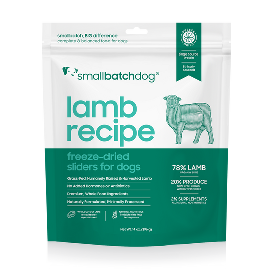Small Batch Freeze Dried Dog Sliders: Lamb