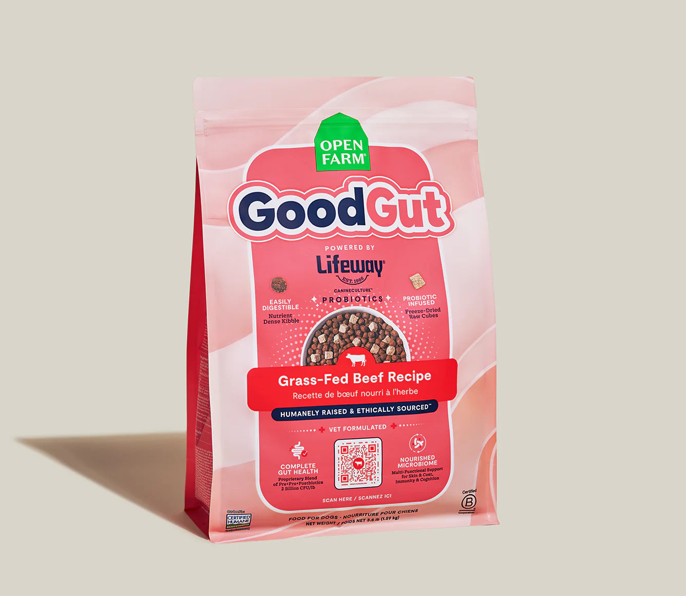 Open Farm GoodGut Grass Fed Kibble- Beef