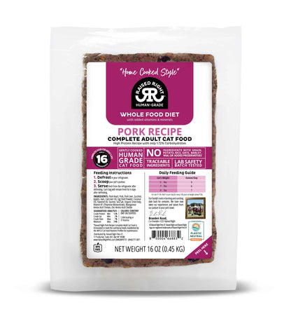 Raised Right Frozen Cat Food 16oz