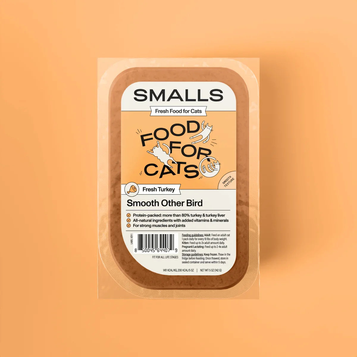 Smalls Frozen Cat Food - Fresh Smooth Ground Bird (Turkey)