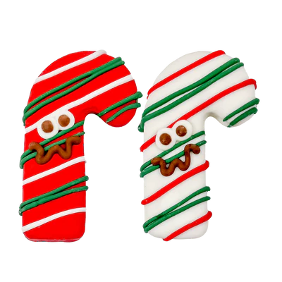 Striped & Confused Canes Dog Cookie