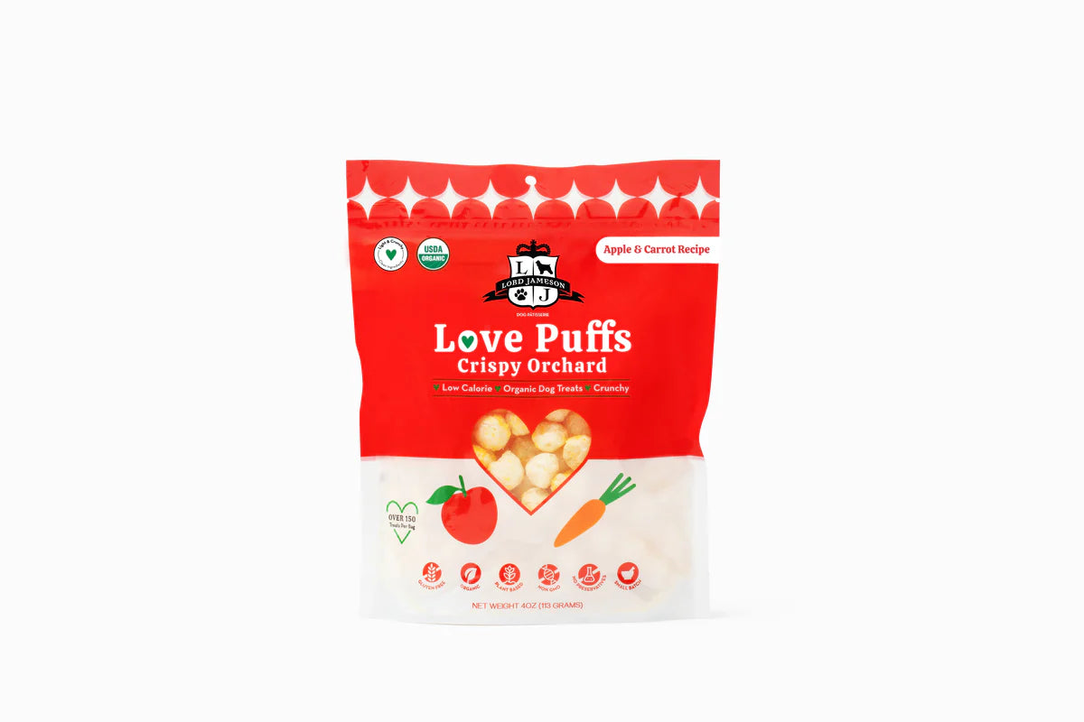 Lord Jameson Love Puffs Orchard Crunchy Dog Treats 4oz