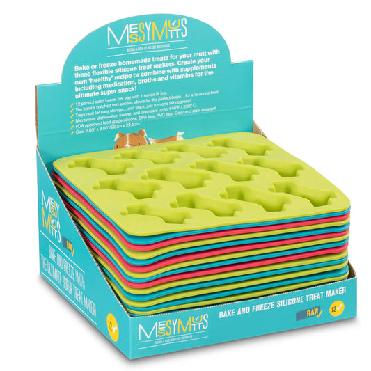 Messy Mutts Silicone Bake & Freeze Dog Treat Making Molds Bone Shape