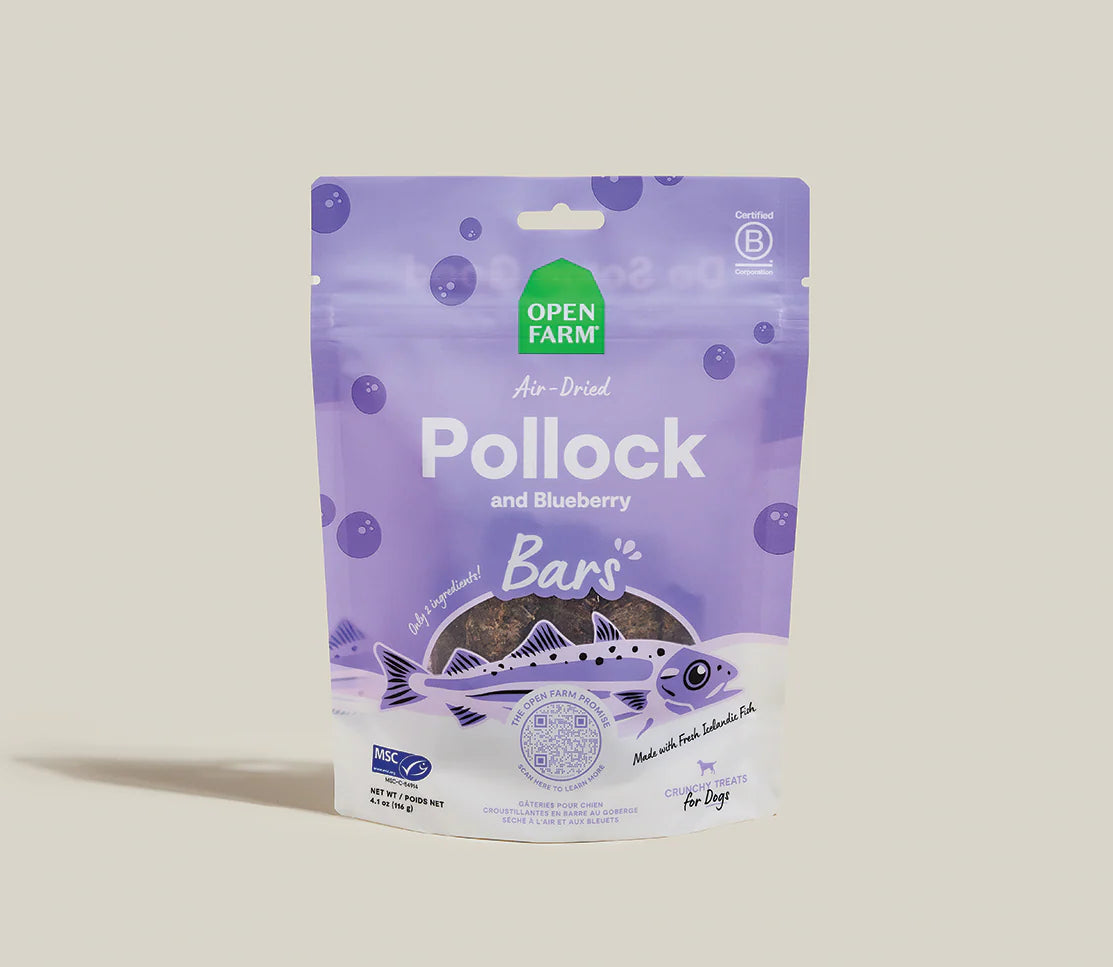 Open Farm Pollock & Blueberry Bars Dog Treat