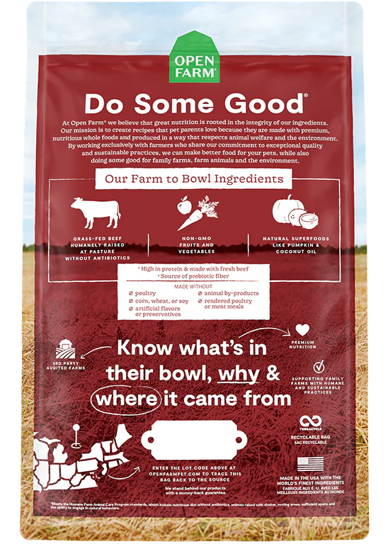 Open Farm Dry Grain Free Dog Food: Beef