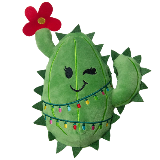 SnugArooz Cactus with Christmas Lights Dog Toy
