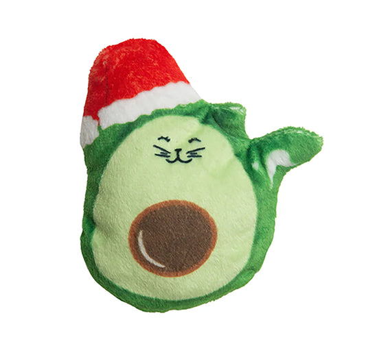 SnugArooz Avocato with Santa Hat w/ Catnip Cat Toy 4"