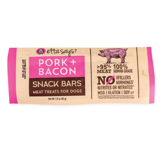Etta Says! Meat Snack Bar Pork + Bacon Dog Chew