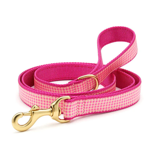 Up Country 5' Narrow Pink Gingham Lead