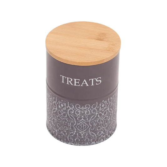 Pet Treat Storage Canister - Volcanic Gray & White: Medium