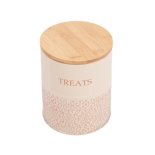 Pet Treat Storage Canister - White Swan & Gold: Large