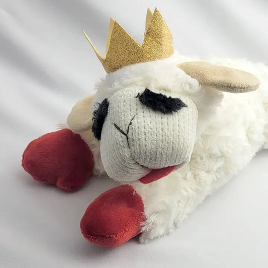 Lambchop with crown Plush Dog Toy 10.5'