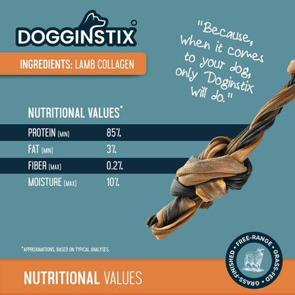 Braided Sticks Lamb Collagen Double Knots
