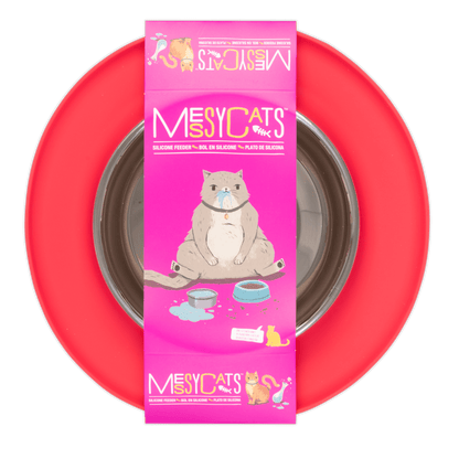 Single Silicone Cat Feeder with Stainless Steel Bowl: Warm Grey