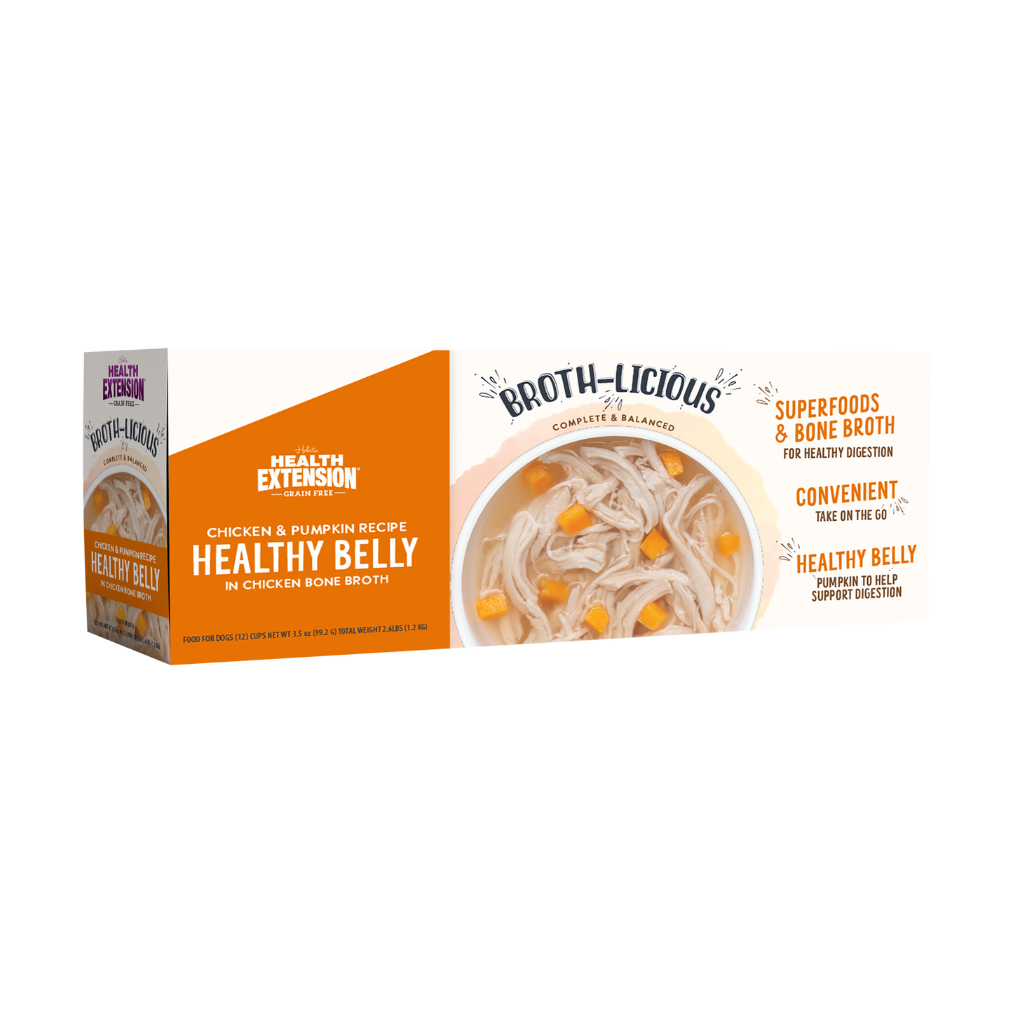 Broth-Licious Chicken & Pumpkin in Bone Broth - Healthy Belly Recipe for Adult Dogs